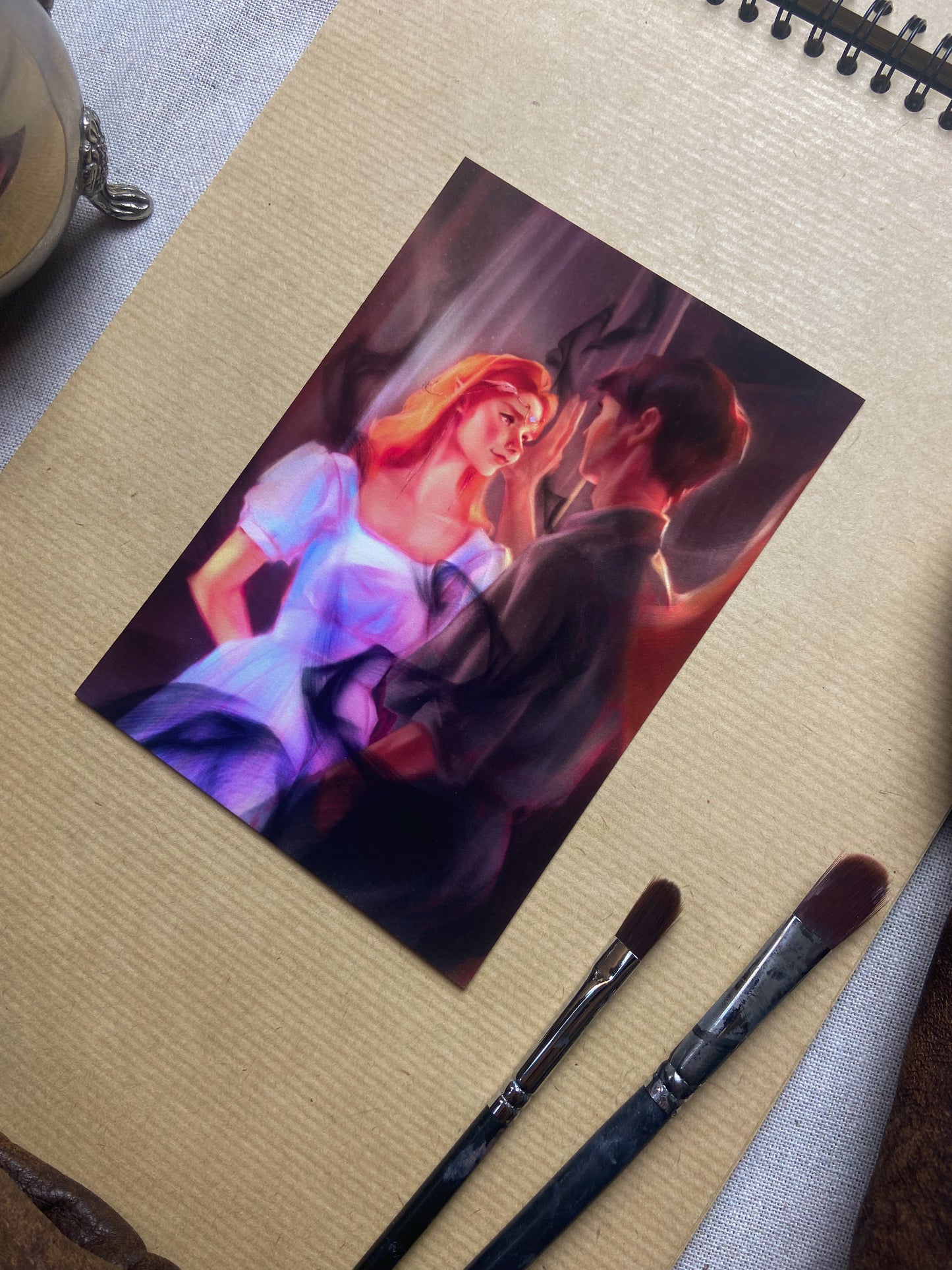 This shows a close up of the fine art print of my digital artwork from my A court of Thornes and Roses Fan art