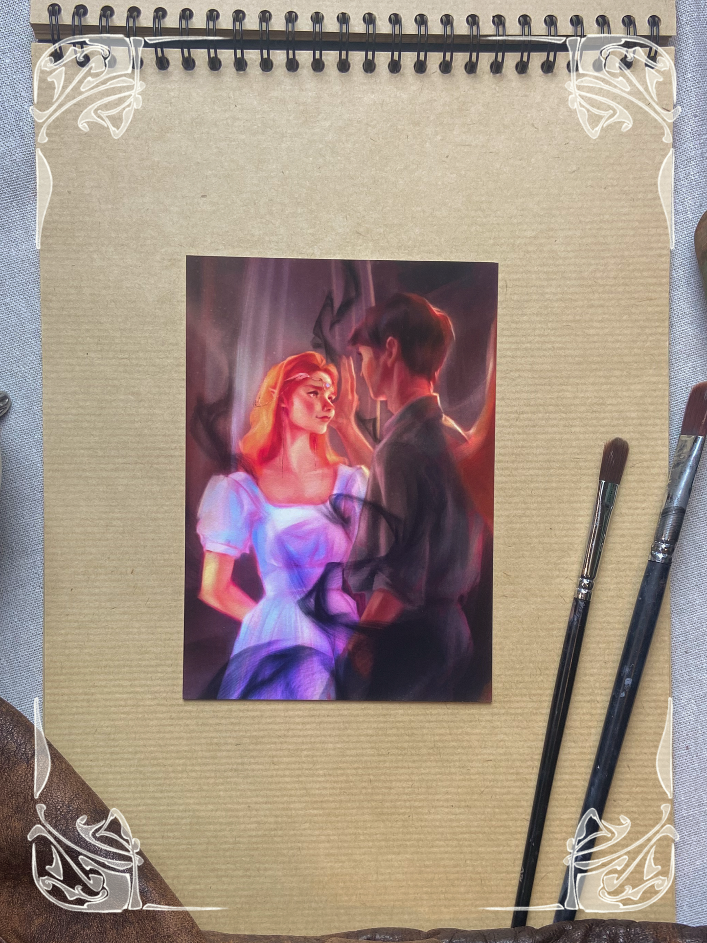 The main image of my Fine Art Print of Gwynriel is a warm and emotional illustration