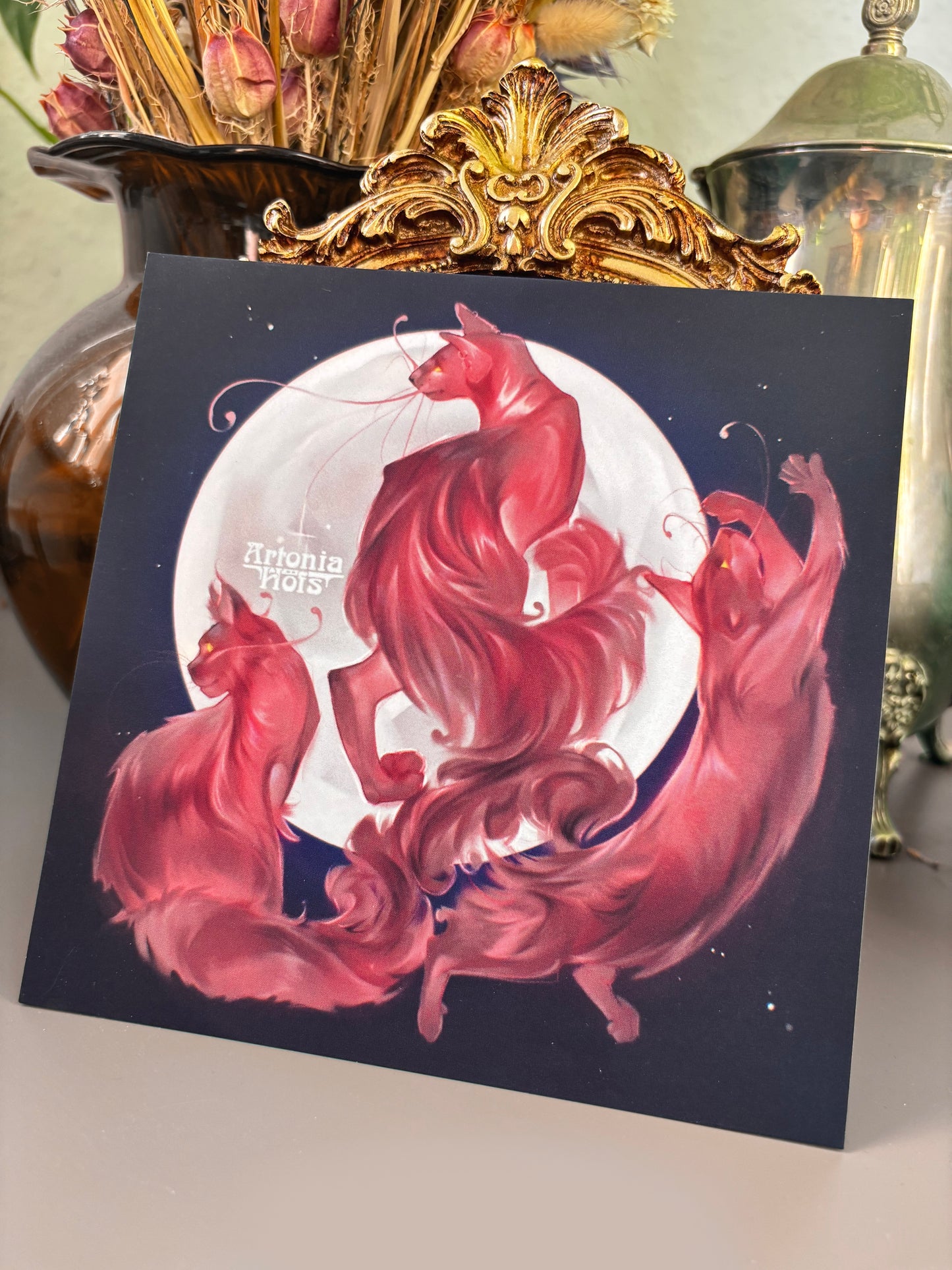 Restless Cats ✦Dark Romantic✦ Postcard